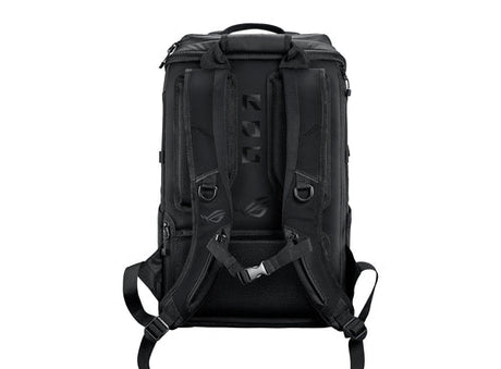 ASUS ROG Ranger BP2701 sort rygsæk bagfra med polstret ryg, skulderstropper og brystrem