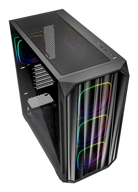 Sharkoon AK5M RGB Black Mesh Front Tempered Glass 4x 120mm ARGB PWM Fans USB-C BTF ATX Gaming PC Case Sharkoon