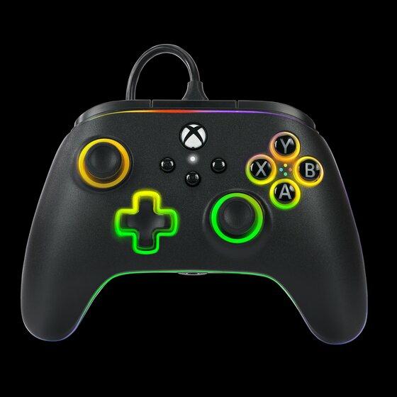 PowerA Advantage kabelansluten handkontroll - Xbox Series X/S - med Lumectra + RGB LED-remsa - svart