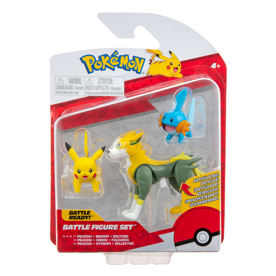 Pokémon - Battle Figure 3-pack - Pikachu, Mudkip, Boltund - (95155-12)