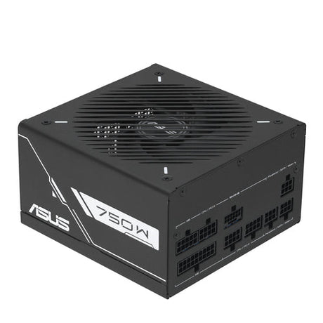 ASUS PRIME-750G – strømforsyning og ventilator set fra modsat vinkel