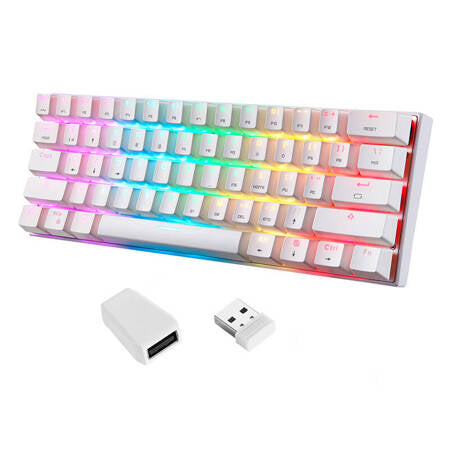 Trådlöst Mekaniskt Tangentbord Motospeed SK62 Vit (röd Switch)