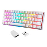 Trådlöst Mekaniskt Tangentbord Motospeed SK62 Vit (röd Switch)