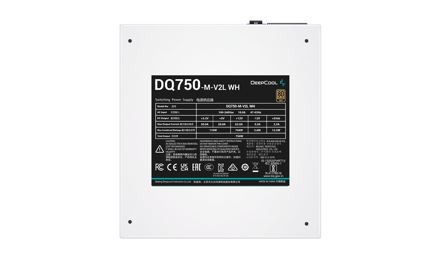 Deepcool - DQ - 750W - 80+ Guld - White Edition