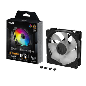 ASUS TUF Gaming TR120 ARGB Reverse – Sort enkeltpakke med emballage og blæser