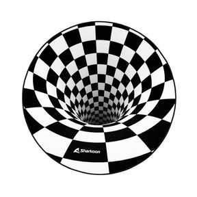 Sharkoon SKILLER SFM12 3D Vortex Black White 120cm Round 5mm Stitched Anti-Slip Gaming Chair Floor Mat Sharkoon
