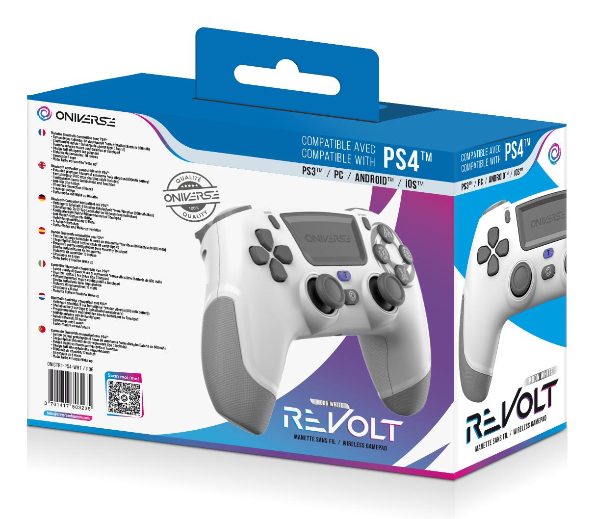 ONIVERSE PS4 Wireless Revolt Bluetooth Controller Wasp - White ONIVERSE