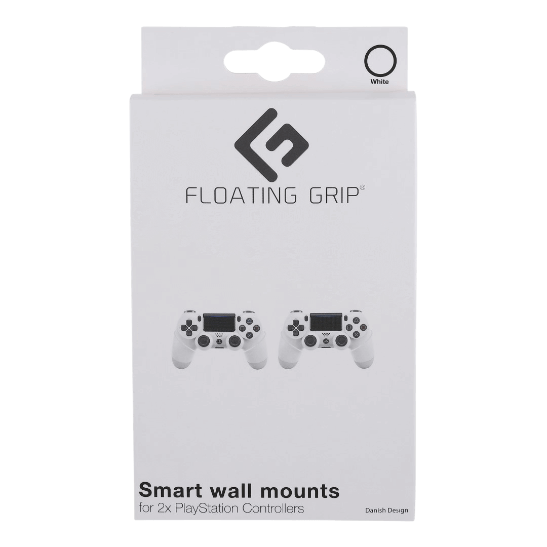 Floating Grip vægbeslag til PS3- og PS4-controllere – 2 stk., hvid