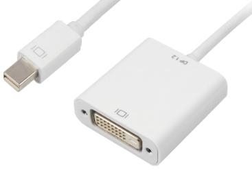 Sharkoon Mini DisplayPort til DVI-D-adapter – hvid, 15 cm