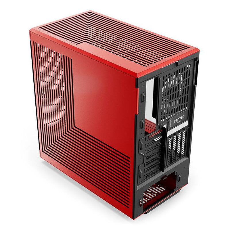HYTE Y40 Red Miditower - Panoramaglasslöja, inkluderad PCIe 4.0-stigkabel, 2 inkluderade fläktar