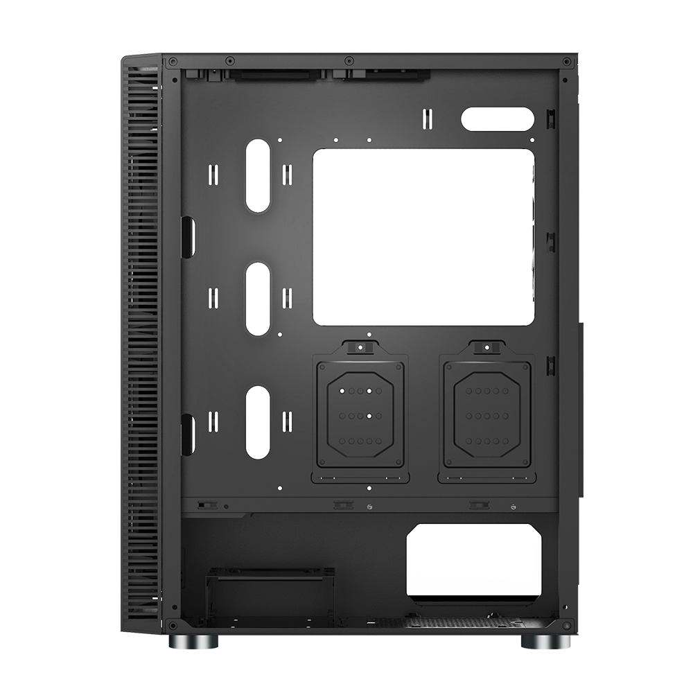 Montech X3 Glass Black - 3x 140 Mm Statiska RGB-fläktar + 3x 120 Mm Statiska RGB-fläktar, Sidvridbart Härdat Glas