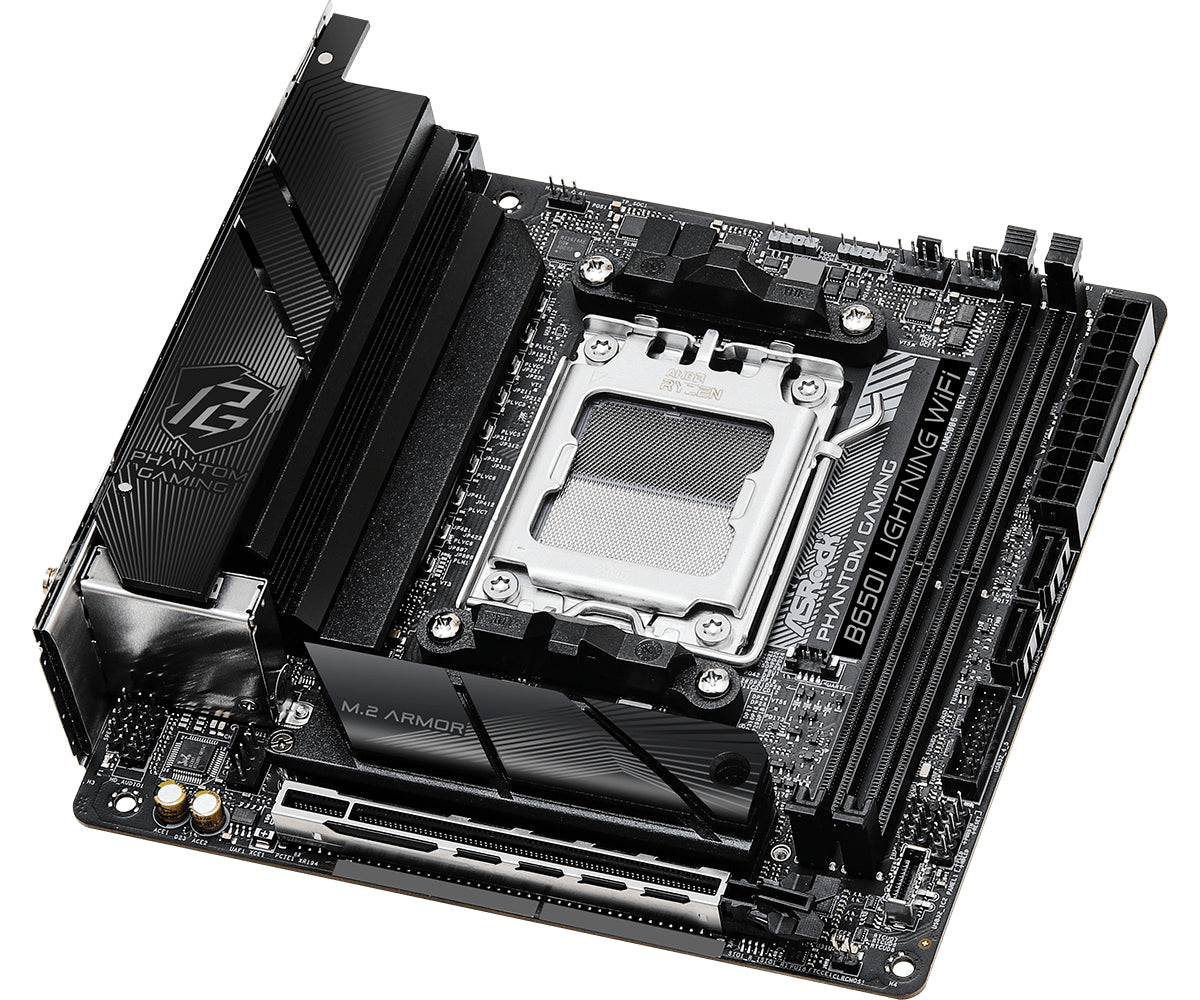 ASRock B650I LIGHTNING WIFI - Moderkort - Socket AM5 - USB 3.2 Gen 1 - Inbyggd Grafik (CPU Krävs) Detaljhandel