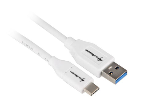Hvidt Sharkoon USB-A til USB-C kabel på 50 cm