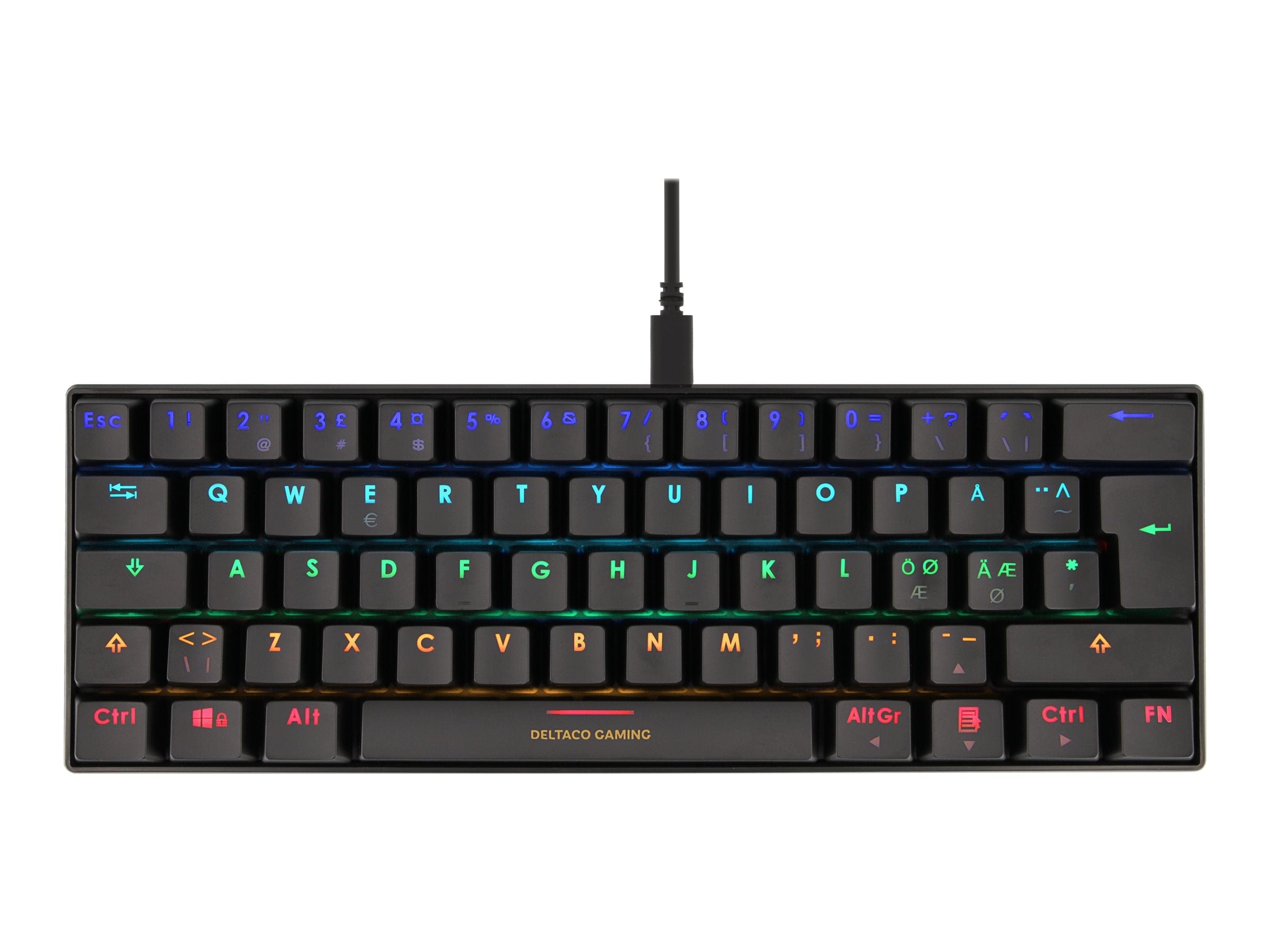 DELTACO GAMING GAM-075B Tangentbord Mekanisk RGB-kablage Pan Nordic