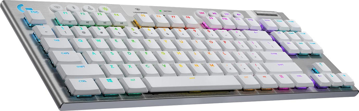 Logitech - G915 TKL Tenkeyless LIGHTSPEED Gaming Tangentbord - VIT -TAKTIL SWITCH (Nordisk)