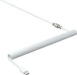 Xtrfy-kabel, USB-C till USB-A med kontakt, spiralformad, flätad, vit