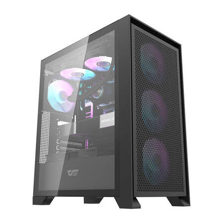 Datorfodral Darkflash DRX70 MESH + 4 RGB-fläktar (svart)