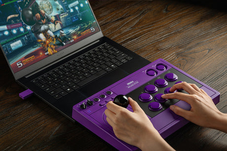 8BitDo Arcade Stick til Switch og PC – lilla – produktbillede 15