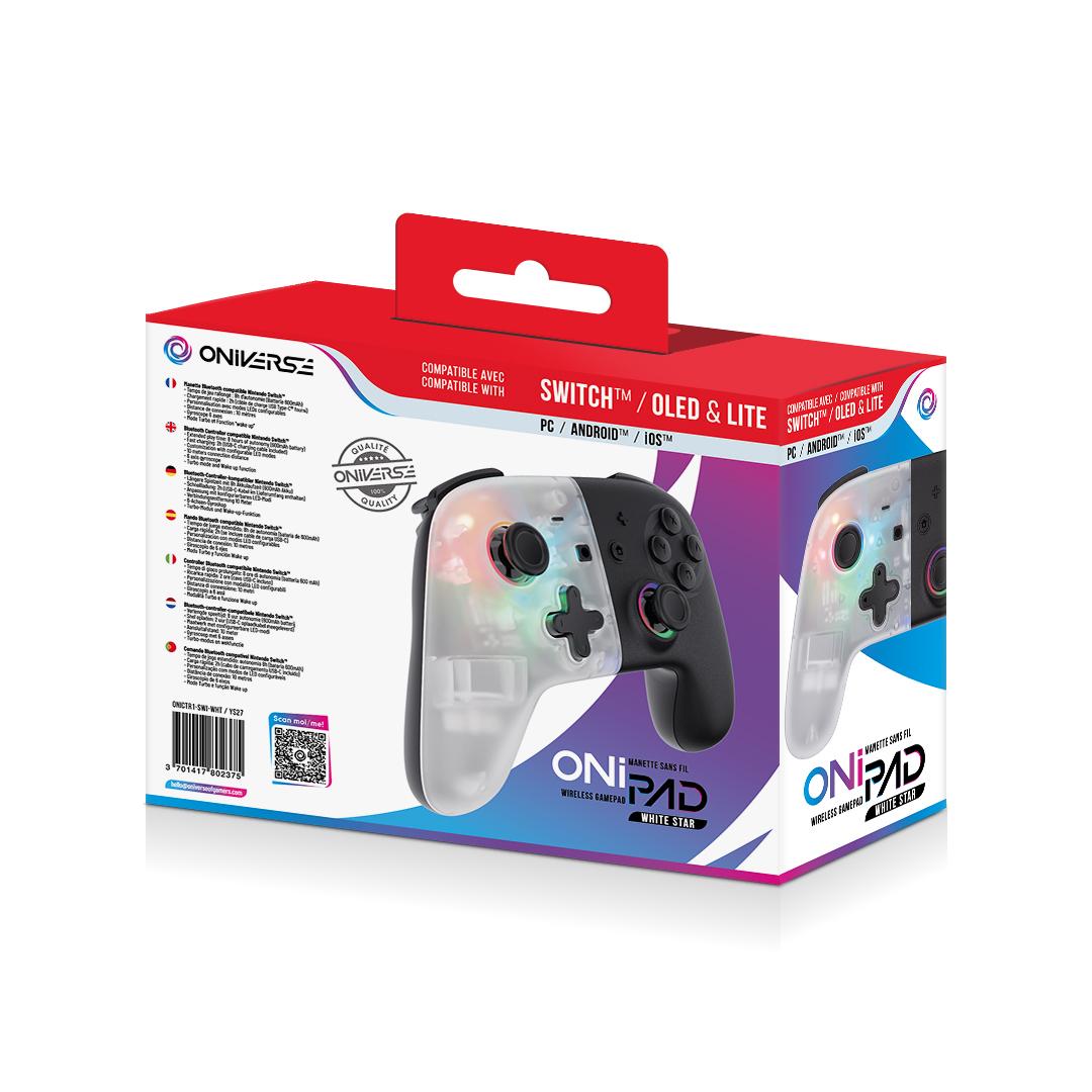 ONIVERSE - Bluetooth Controller for Nintendo Switch / PC / IOS / Android - White Star ONIVERSE