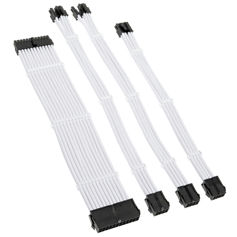 Kolink Core Standard Flätad Kabelförlängningssats - Brilliant White - 2x 6+2pin, 1x 4+4pin, 1x 20-4pin