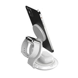 j5create JUPW3415-N – foldbar Qi2 3-i-1 ladestation – Telefon og ur som eksempel