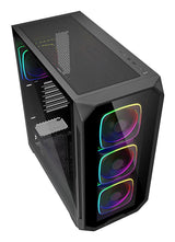 Sharkoon AK5G RGB Black Panoramic Dual Tempered Glass 4x 120mm ARGB PWM Fans USB-C BTF ATX Gaming PC Case Sharkoon