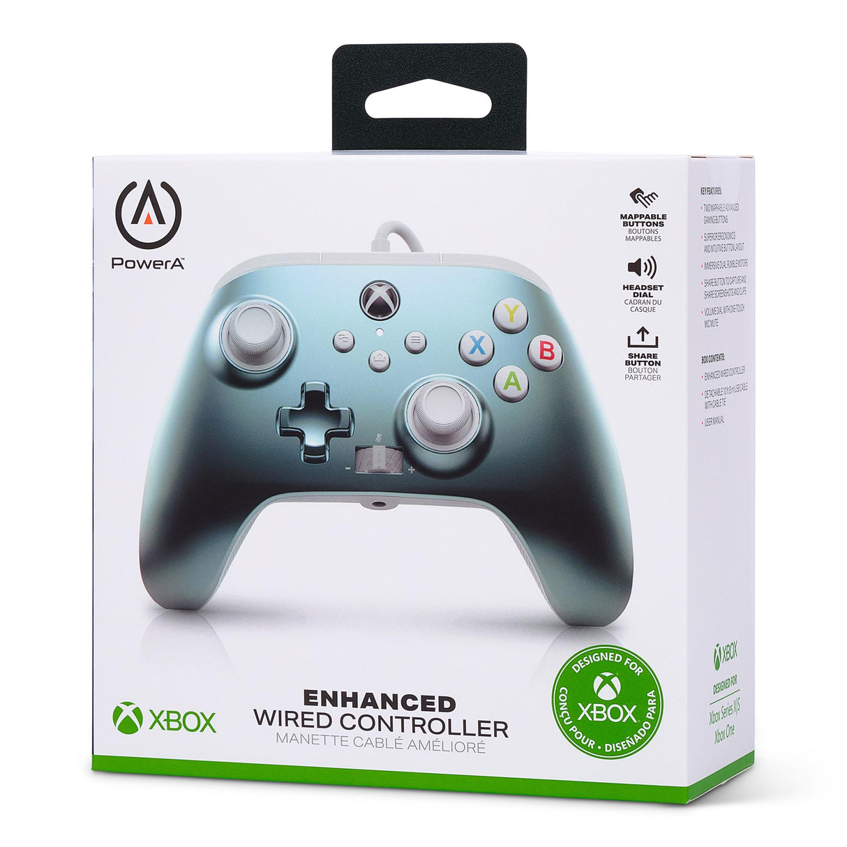 PowerA Enhanced kabelansluten handkontroll för Xbox Series X – S – Metallic Ice