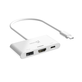 j5create JCA399-N – USB-C til HDMI 4K/144 Hz og USB – Hvid adapter med HDMI og USB