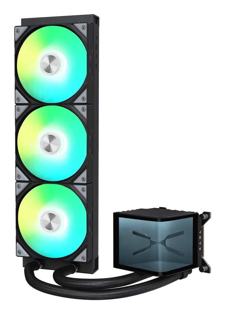 TRYX PANORAMA Upgraded 360mm AIO Liquid Cooler ARGB Black TRYX