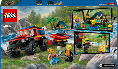 LEGO 60412 City fire off-road vehicle with rescue boat, construction toy LEGO