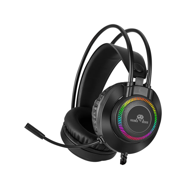 Freaks and Geeks PCP-400 Hikari – gamingheadset med RGB – headset med mikrofon set skråt forfra