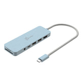 j5create JCD373EC – USB-C multiport-hub – Cyan – Cyan hub med kabel