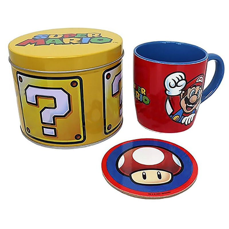Presentset Golden Super Mario Let&#039;s Go Cup &amp; Coaster Golden Super Mario Let&#039;s Go