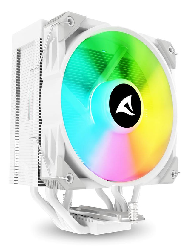 Sharkoon A50 RGB CPU-køler – hvid, 5 heatpipes, 120 mm PWM – billede 1