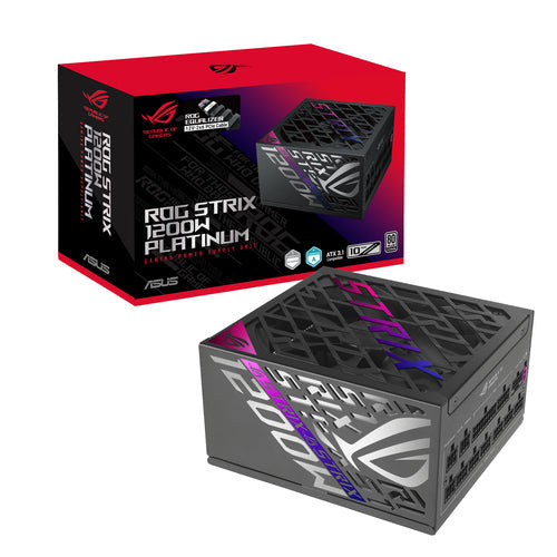 ASUS ROG Strix 1200P Gaming E – 1200 W Platinum PSU – strømforsyning og emballage