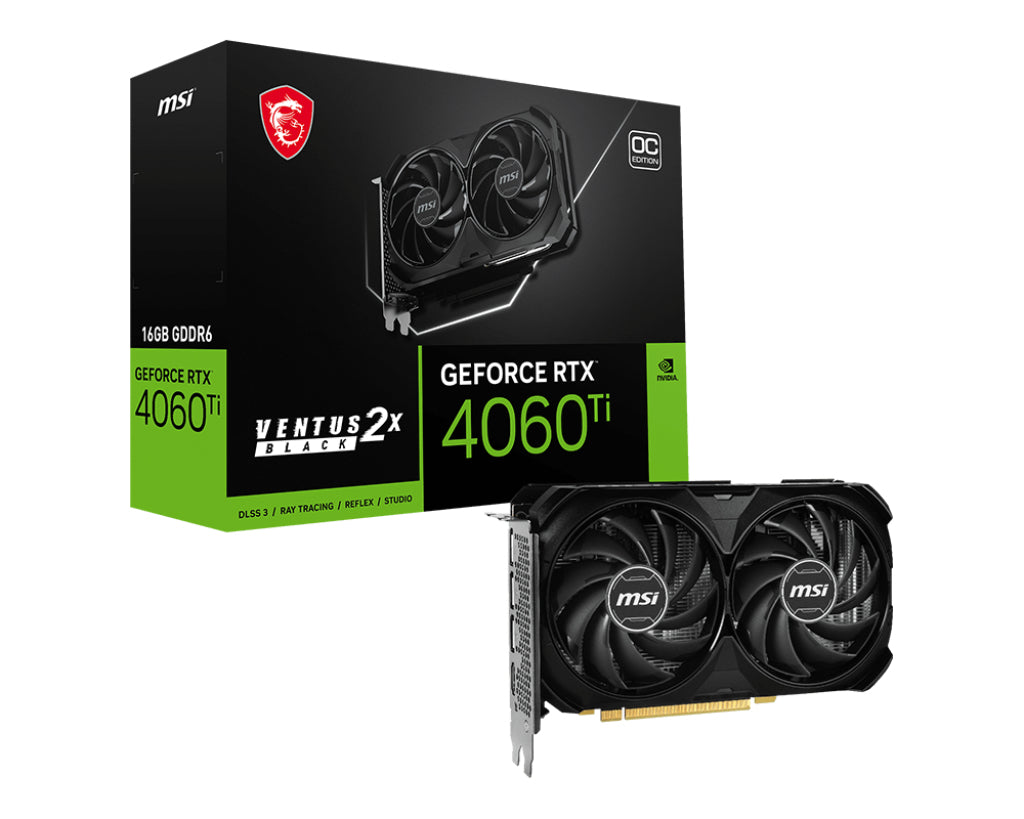 MSI GeForce RTX 4060 Ti VENTUS 2X SVART 16G OC