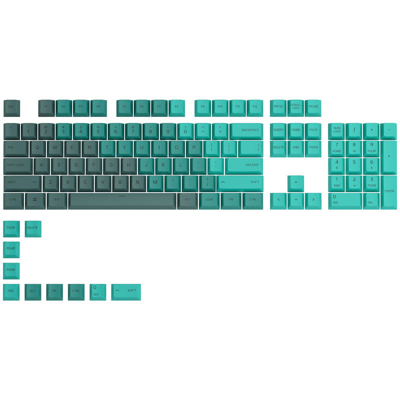 Glorious GPBT Keycaps - 114 PBT Caps, ANSI, US Layout, Rain Forest