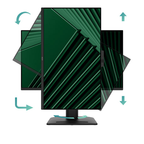 MSI PRO MP275QPDG – 27″ skærm, 2560 × 1440, 100 Hz – stativets justeringsmuligheder