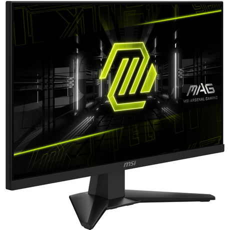 MSI MAG 244F – 23,8″ Full HD Rapid IPS-gamingskærm, 200 Hz – forside set skråt fra venstre