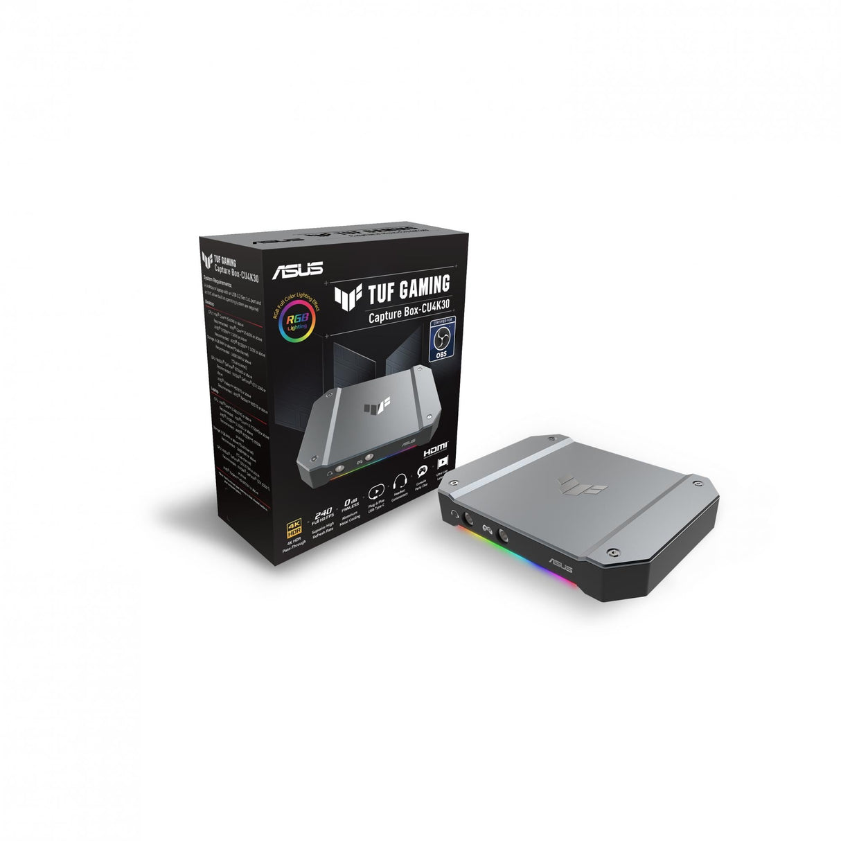 ASUS TUF Gaming Capture Box (CU4K30) HDMI 2.0,USB-C, Video Capture (4K 30Hz, 2K 60Hz, Full HD 120Hz) ASUS