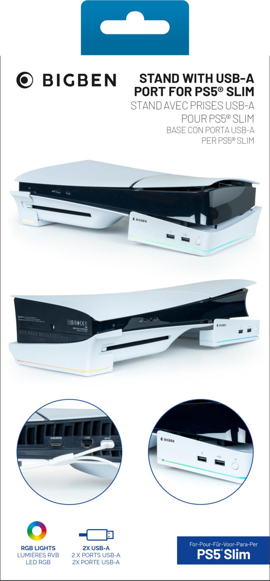 Nacon Horizontal Hub Station RGB/USB Hub, Vit PS5 Slim