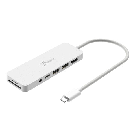 J5 ECO-FRIENDLY USB-C MULTI-PORT HUB WITH POWER DELIVERY - WHITE J5