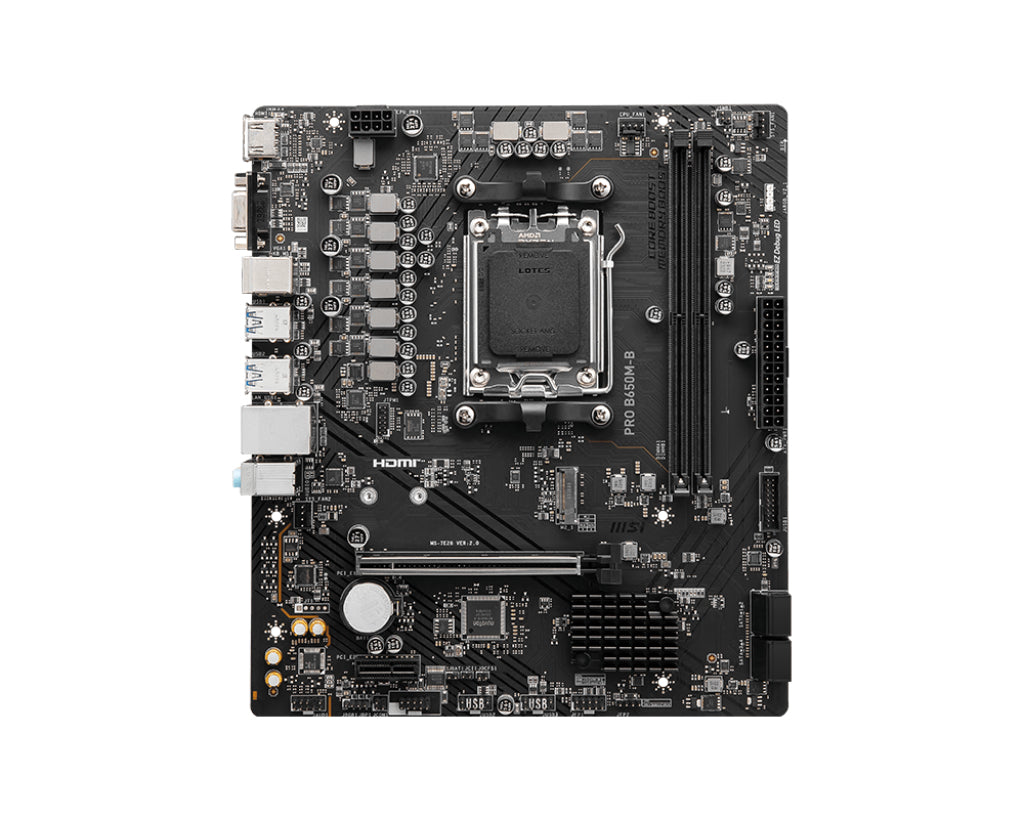 MSI PRO B650M-B - Sockel AM5 - Moderkort (svart)