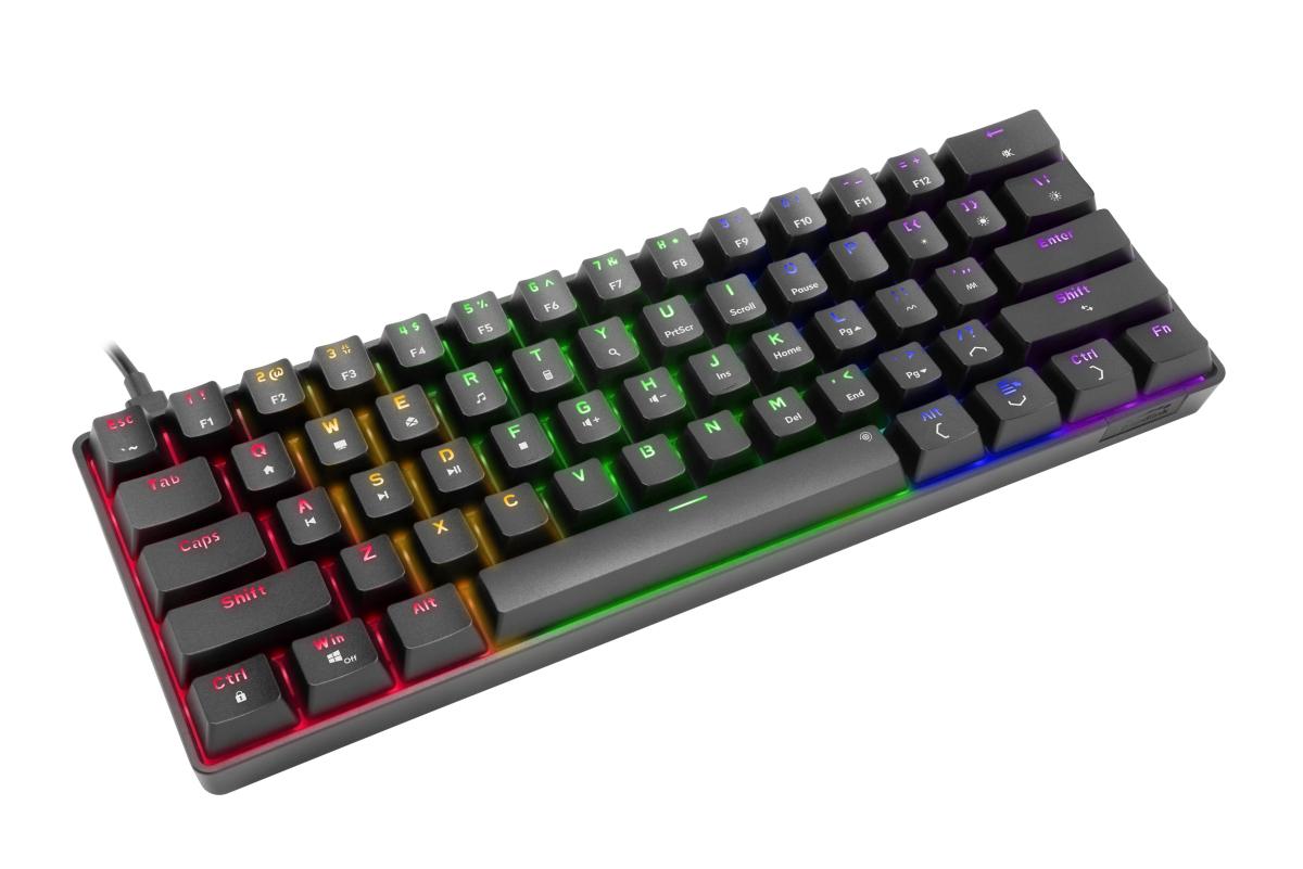 Speedlink - ATMOS RGB Rainbow Mechanical 60% Gaming Keyboard with brown switches, black - US layout Speedlink