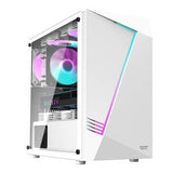 Datorfodral Aigo AL390 + RGB-fläkt (vit)
