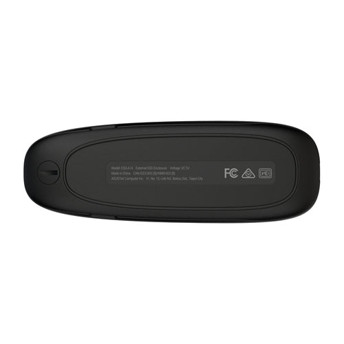 ASUS Cobble sort SSD-kabinet – underside med produktmærkning