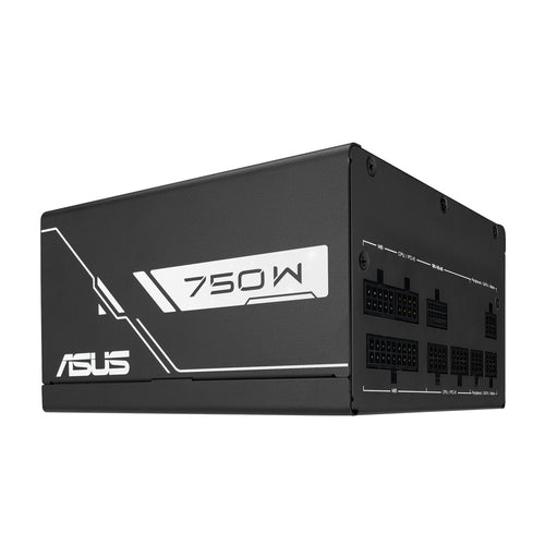 ASUS PRIME-750G – sidepanel og kabelstik set skråt