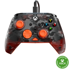 Turtle Beach Rematch Core – Xbox/PC – Ghost Black Camo/Orange – transparent camo-controller med orange knapper