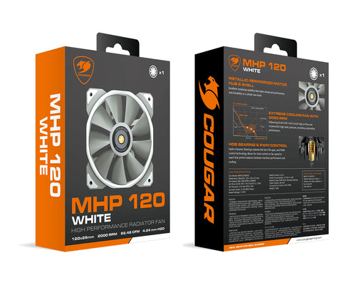 COUGAR MHP 120, hvid kabinetblæser – produktdetalje