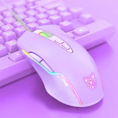 Gaming Mus Lilla med RGB-Lys